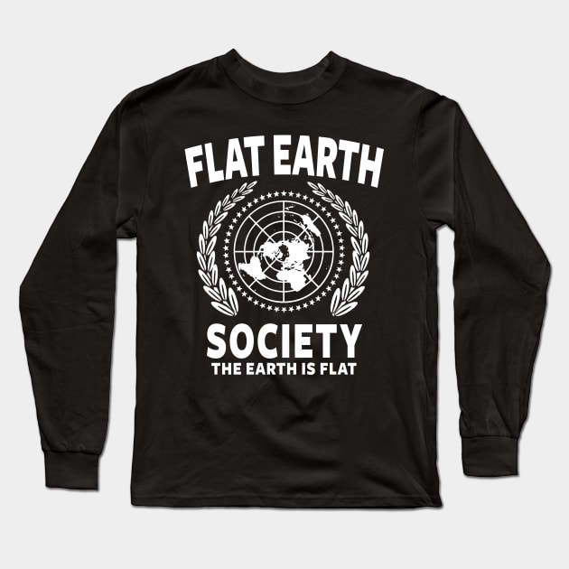 FLAT EARTH SHIRT, FLAT EARTH SOCIETY T-SHIRT, FLAT EARTHER Long Sleeve T-Shirt by Tshirt Samurai